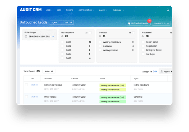 Audit, Call Center CRM System